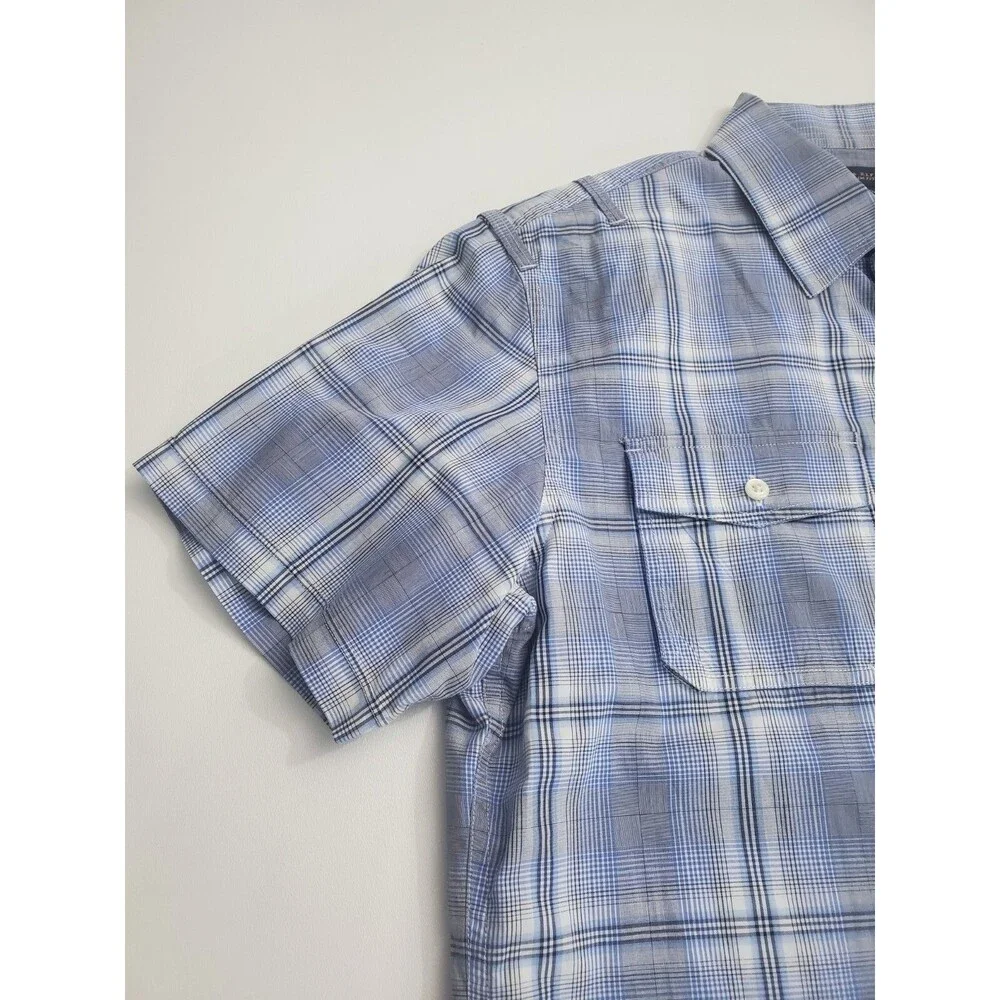 Banana Republic Men's Short Sleeve Button Slim Fit Shirt, 15-15.5 Medium